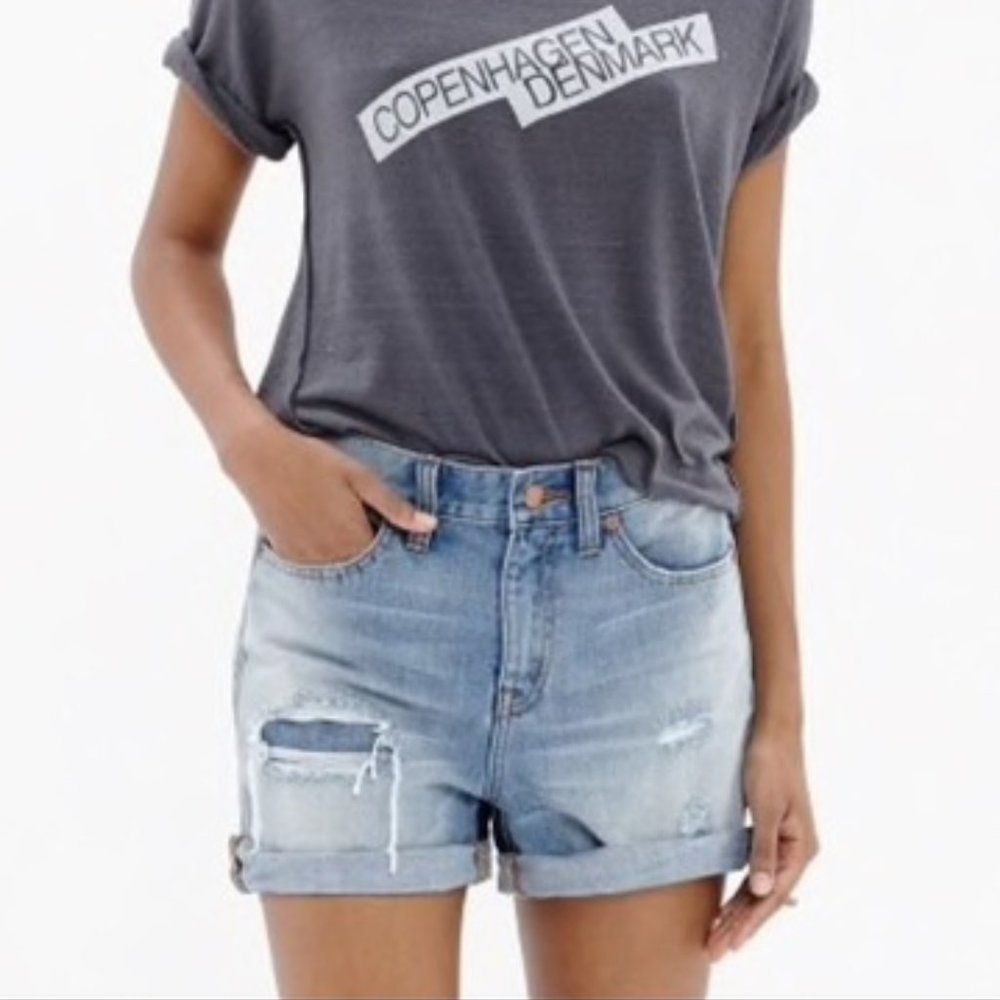 Madewell Denim Boyshorts Rip & Repair Edition